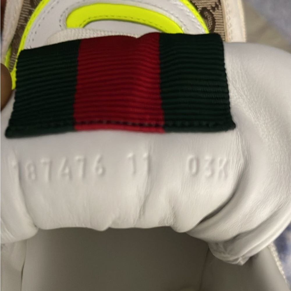 Gucci White and Neon Yellow Sneakers - Picture 6 of 6